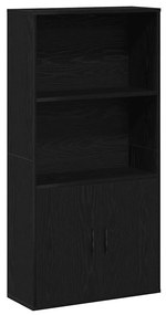 Könyvespolc fekete tölgy 60x24x120 cm gépesített fa
