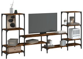 füstös tölgy színű szerelt fa TV-szekrény 206,5 x 28,5 x 95 cm