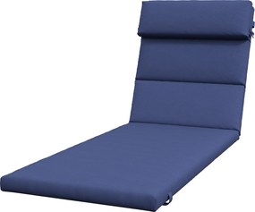 Outsunny Pihenőszék Párna 196x63x6 cm Pamut Pihenőmatrac Vízlepergető Anyagú Ülő- és Hátpárnával Kert, Terasz, Erkély Részére Sötétkék | Aosom