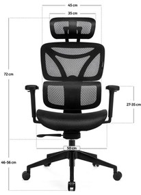 Ergonomikus irodai szék LEVANO fekete