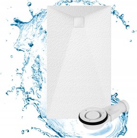 Zuhanytálca Téglalap Alakú 140x80 CM Fehér Smc Kompozit Teja