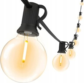 Kerti fényfüzér 30M 50X Led izzó 1W Lánc vízálló IP44