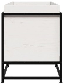 fehér tömör fenyőfa kerti virágláda 80 x 40 x 50 cm