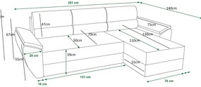 Sarok ülőgarnitúra Radiant L2 (zöld) (B). 1062226