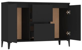 fekete szerelt fa tálalószekrény 104 x 35 x 70 cm