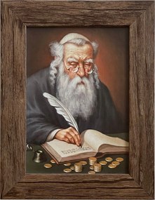 Vászonkép 22x17 Pénzszámláló Zsidó Tölgy Ajándék Keret