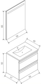 VEDO mosdóval ellátott fürdőszobai szekrény + LED tükör LED/10W/230V IP44 fekete