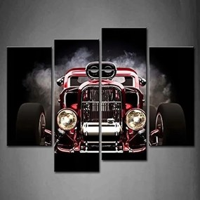 First Wall Art Faldekoráció Kép autó 4 panelből