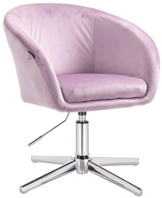 HR8326CROSS Halványlila modern velúr szék krómozott lábbal