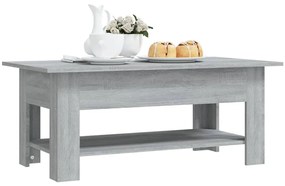 Szürke sonoma színű szerelt fa dohányzóasztal 102 x 55 x 42 cm