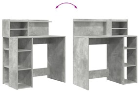 tárolós asztal Beton szürke 90x48x101.5 cm Szerelt fa