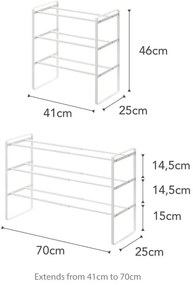 Maebashi fehér cipőtartó, 3 szintes - YAMAZAKI