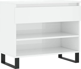 vidaXL magasfényű fehér szerelt fa cipőszekrény 70 x 36 x 60 cm