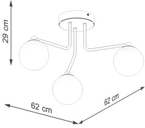 Sollux SL.1662 - Csillár rúdon ASTRAL 3xG9/8W/230V fekete