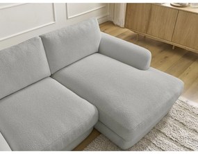 Világosszürke buklé sarokkanapé (jobb oldali-heverő résszel) Leonore – Bobochic Paris