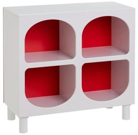 Piros-fehér könyvespolc 76x70 cm – Casa Selección