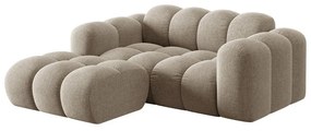 Világosbarna zsenília sarokkanapé (bal oldali-heverő résszel) Treno – Cosmopolitan Design