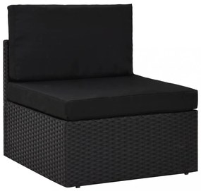 4 részes fekete polyrattan kerti ülőgarnitúra