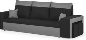 NEVADA Háromszemélyes kinyitható kanapé Fekete/világosszürke