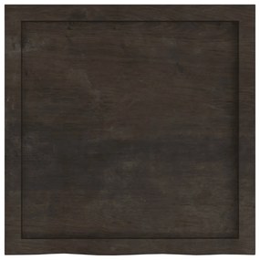 sötétbarna kezelt tömör fa fürdőszobai pult 60x60x(2-6) cm