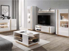 LM PENNY 138 üveges komód - fehér