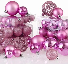 Tutumi, karácsonyi díszek 100 db KL-21X03, rózsaszín, CHR-00650