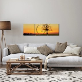 Egy fa képe a mezőn (órával) (90x30 cm)
