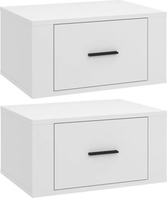 vidaXL 2 db fehér falra szerelhető éjjeliszekrény 50 x 36 x 25 cm