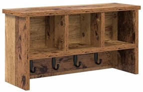 Fali Kabáthorog polcokkal Régi fa 50 x 16 x 26 cm Faanyag