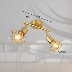 Globo 54802GB-2 - spotlámpa XARA I 2xE14/40W/230V arany