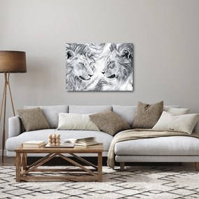 Kép - Rajzolt oroszlánfejek (70x50 cm)