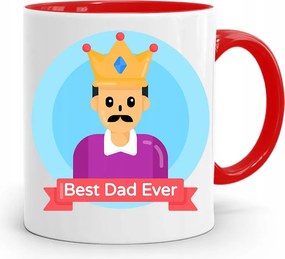 Piros Bögre Apának Best Dad Ever Ajándék fényképes nyomtatással