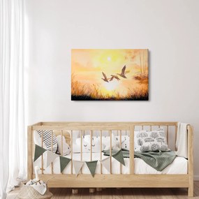 Kép - Daruk naplementekor (90x60 cm)