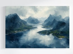 Vászonkép Canvas Tájkép Norvégia Hegyek Sziklák Fjord Öböl 60x40