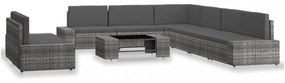 9 részes szürke polyrattan kerti ülőgarnitúra