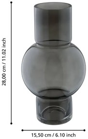 Eglo 421231 - AMPITABE üveg váza 28x15,5 cm fekete