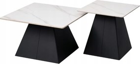 Dohányzóasztal fehér, 2 db-os pad szett nappaliba, loft kanapéhoz modern Mavia