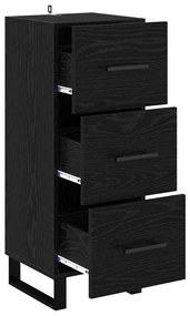 Széf fiókkal Fekete tölgy 34,5 x 34 x 90 cm Műszaki fa és vas