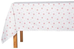 Karácsonyi terítő Red Snowflakes on White, 130 x180 cm