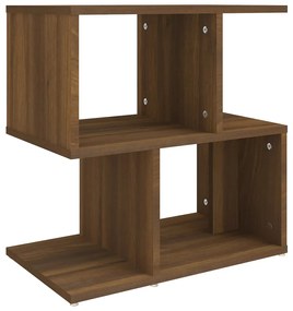 2 db barna tölgy színű szerelt fa éjjeliszekrény 50x30x51,5 cm