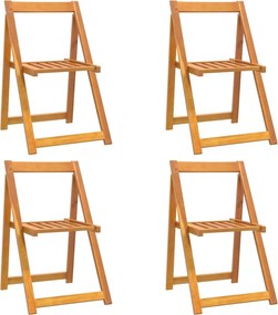 vidaXL 4 db tömör akácfa összecsukható kerti szék