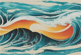 Fali fotótapéta Étkezőbe Absztrakt hullámok 104x70 Ragasztó