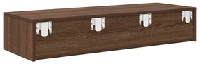 Falipolc fiókokkal barna tölgy 100x36x19 cm műszaki fa