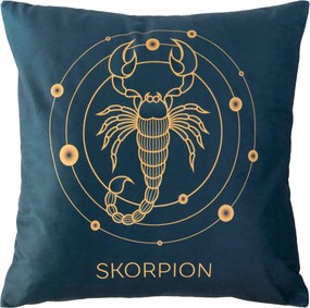 Dekoratív párnahuzat Zodiak 40x40 Darymex sötétkék Skorpió