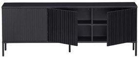 Fekete borovi fenyő TV-állvány 150x56x44 cm Gravure – WOOOD