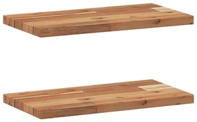 2 db olajbevonatú tömör akácfa függőpolc 60 x 20 x 2 cm