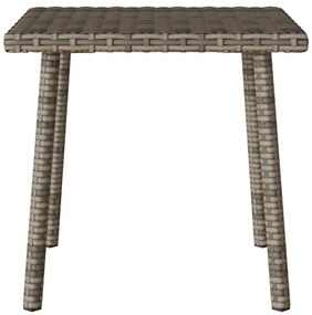 téglalap szürke polyrattan kerti dohányzóasztal 40x40x37cm