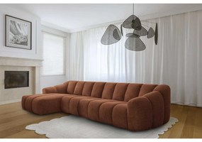 Terrakotta színű sarokkanapé (bal oldali-heverő résszel) Shell – Miuform