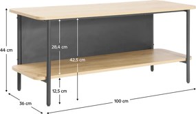 Polcos állvány, tölgy/fekete, SEFLOS