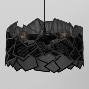 Csillár zsinóron CAMO 3xE27/15W/230V fekete